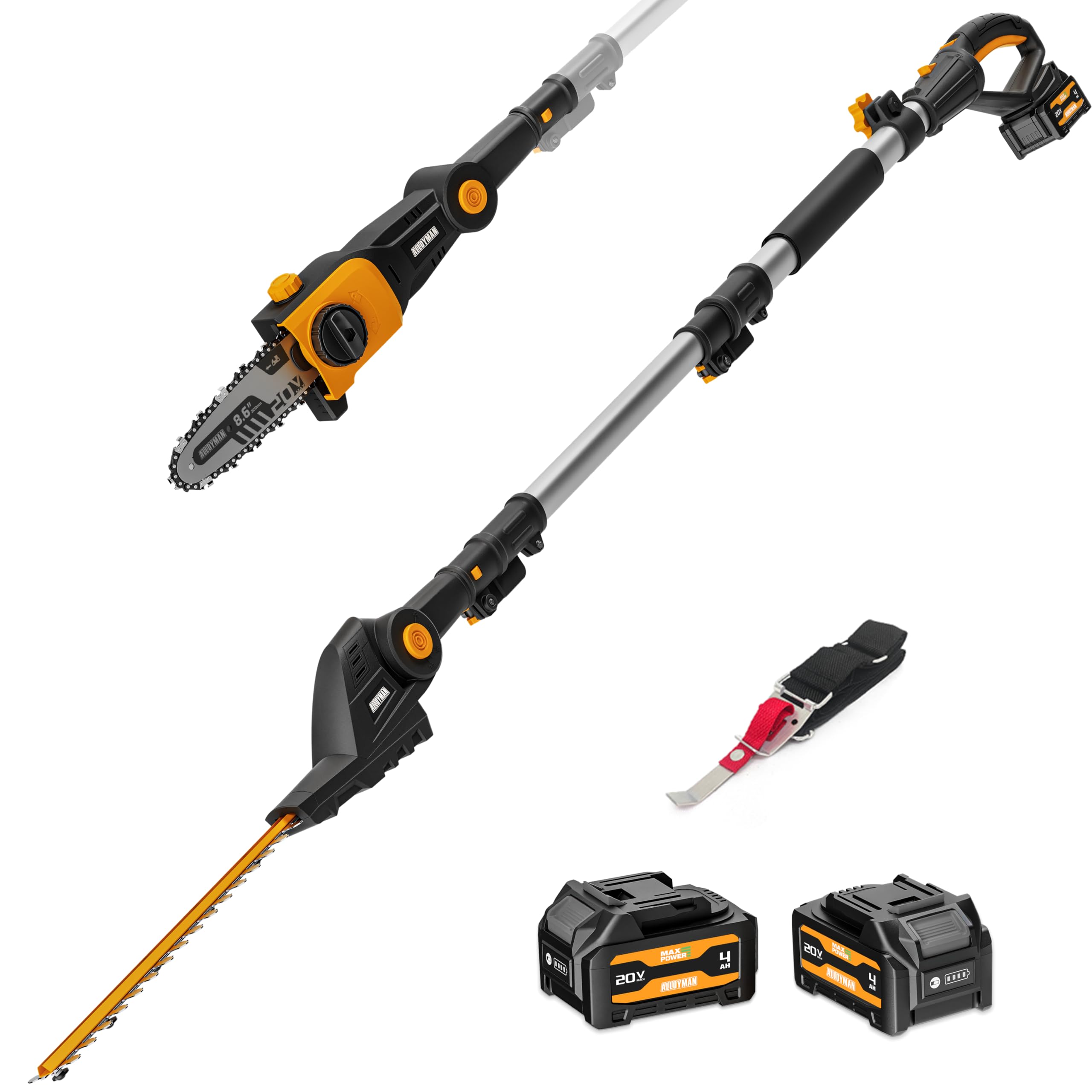 Cordless Hedge Trimmer Pole 2 In 1 - مقص تقليم الشجيرات اللاسلكي القابل للتمديد