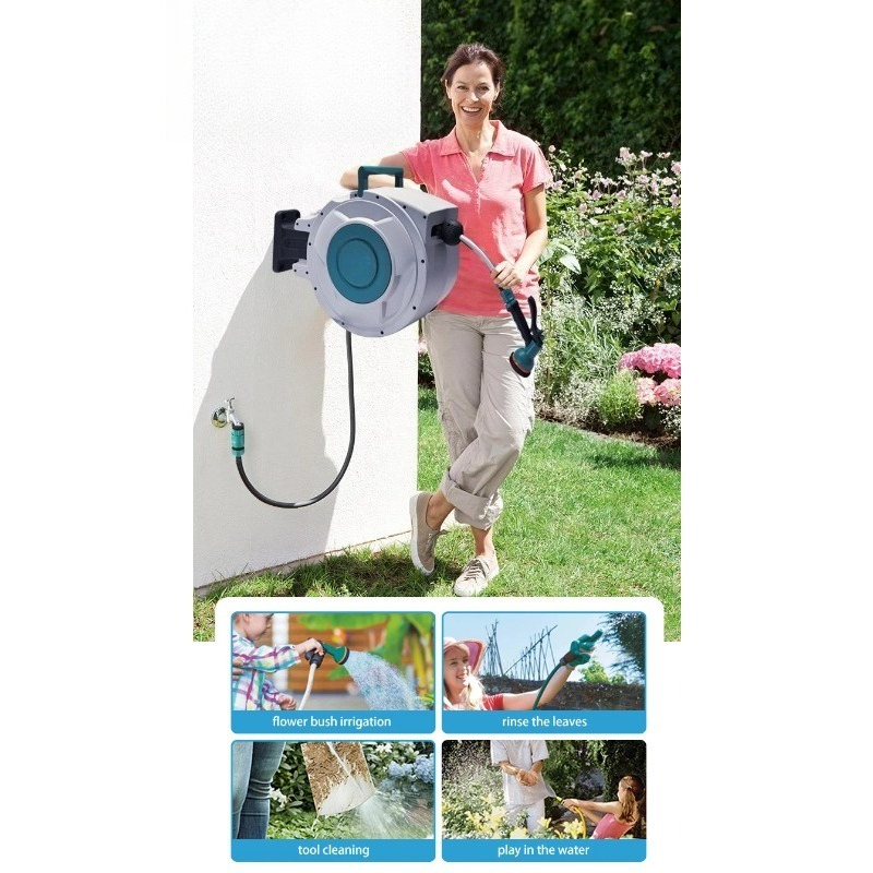 Garden Hose Reel Automatic Retractable 30M - بكرة خرطوم ري الحدائق الأوتوماتيكية القابلة