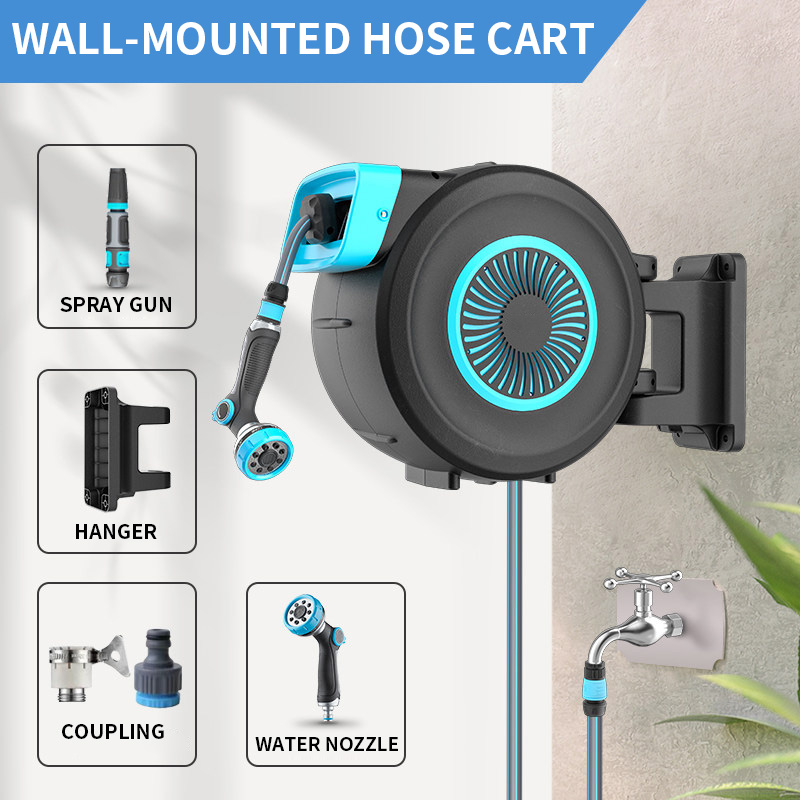 حامل خرطوم مياه قابل للسحب تلق - مراجعة Garden Hose Reel Automatic Retractable 30M وسعره