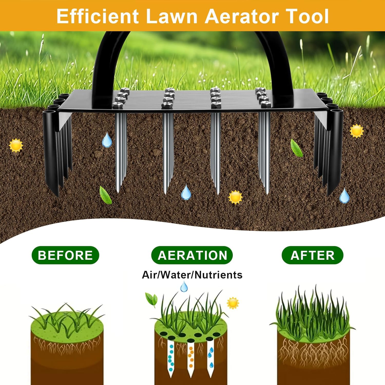 أداة تهوية العشب اليدوية 2 في  - مراجعة Lawn Aerator Shoes Spikes Heavy Duty وسعره
