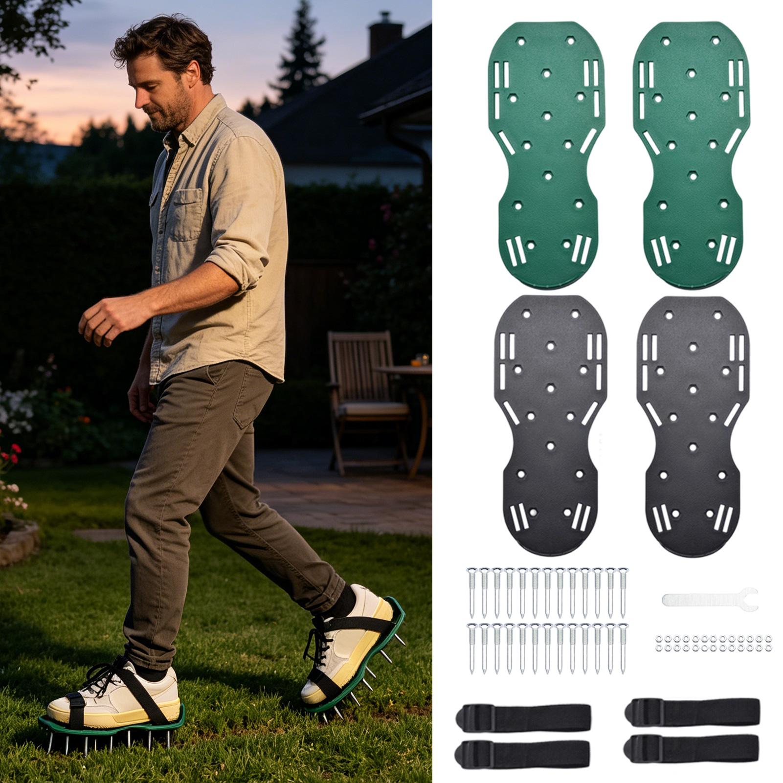 أداة تهوية العشب للحدائق والمس - مراجعة Lawn Aerator Shoes Spikes Heavy Duty وسعره