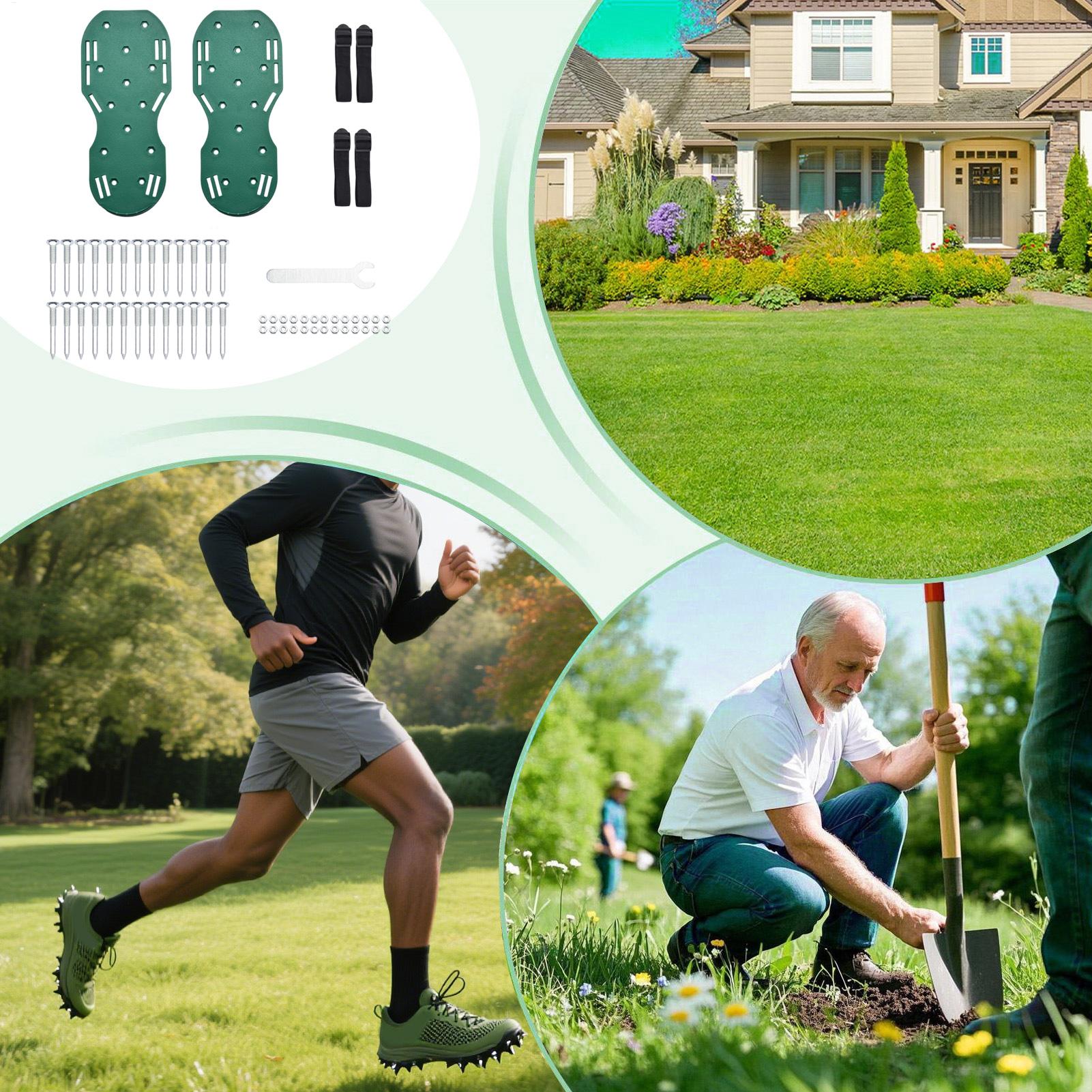 أداة تهوية العشب للحدائق والمس - مراجعة Lawn Aerator Shoes Spikes Heavy Duty وسعره