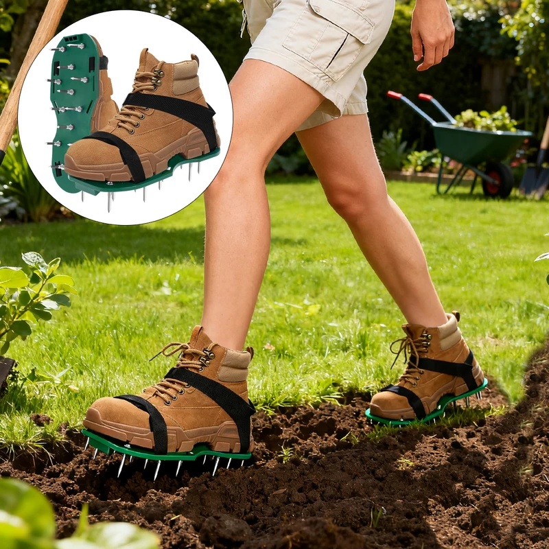 أحذية تهوية العشب المزودة بمسا - مراجعة Lawn Aerator Shoes Spikes Heavy Duty وسعره
