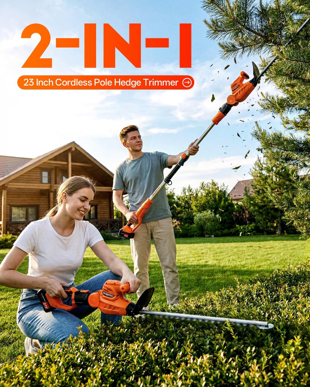 مقص تقليم الشجيرات اللاسلكي 2  - مراجعة Cordless Hedge Trimmer Pole 2 In 1 وسعره