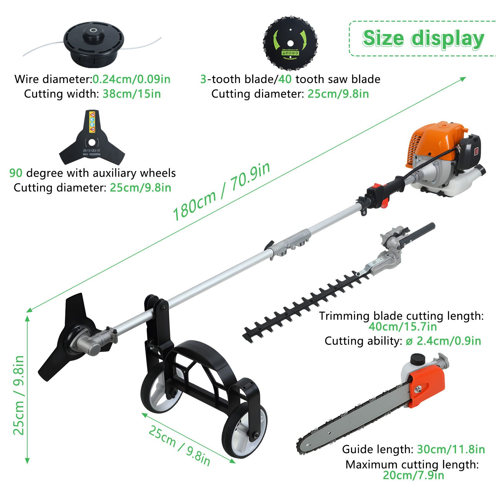 ماكينة قص الأعشاب متعددة الوظا - مراجعة Cordless Hedge Trimmer Pole 2 In 1 وسعره