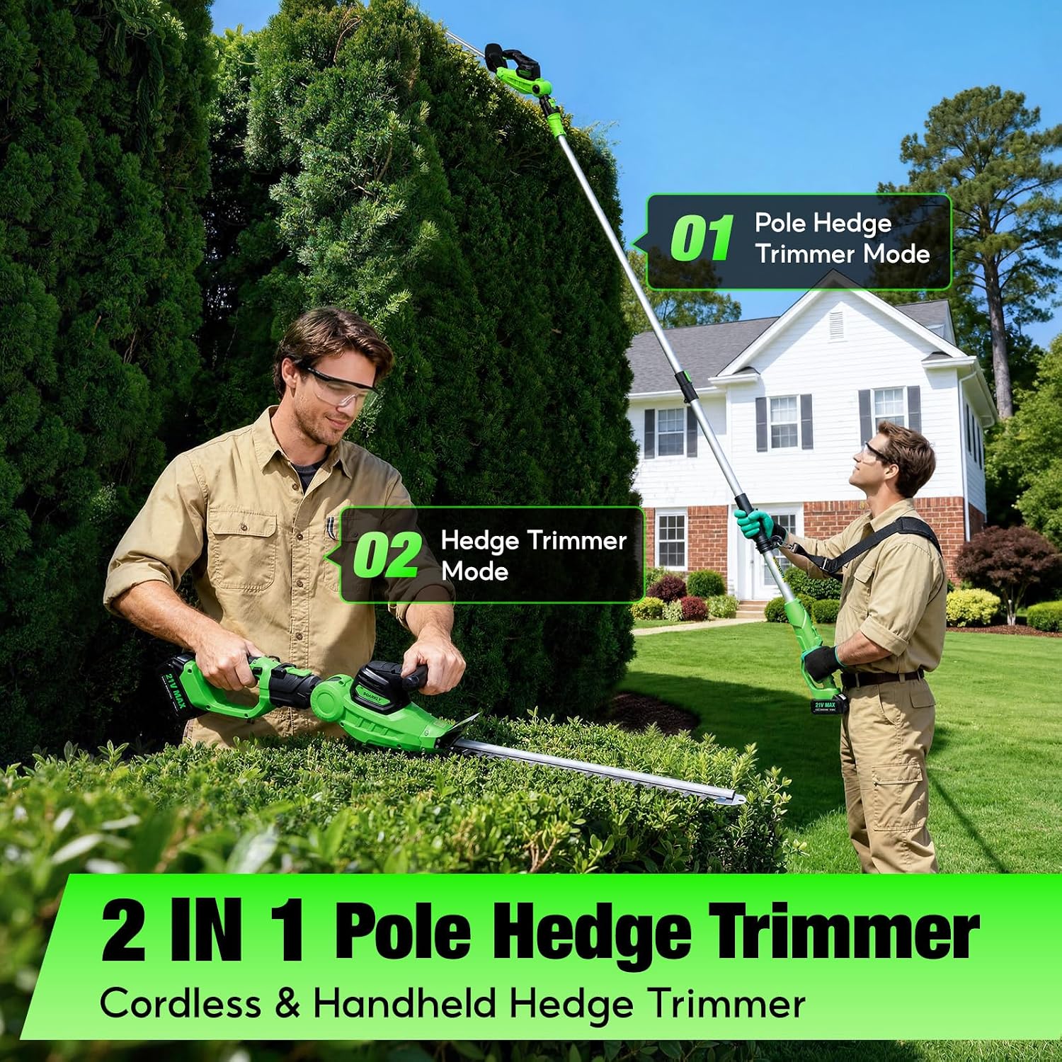 مقص تقليم الشجيرات اللاسلكي 2  - مراجعة Cordless Hedge Trimmer Pole 2 In 1 وسعره
