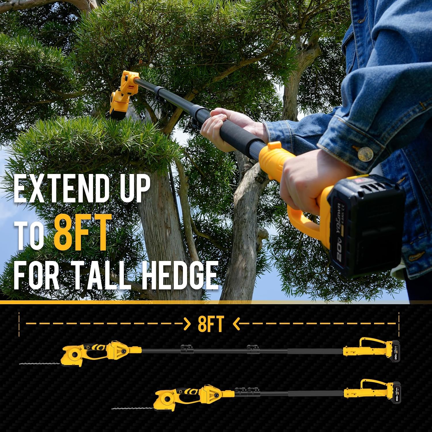 جهاز قص الأعشاب والشجيرات اللا - مراجعة Cordless Hedge Trimmer Pole 2 In 1 وسعره