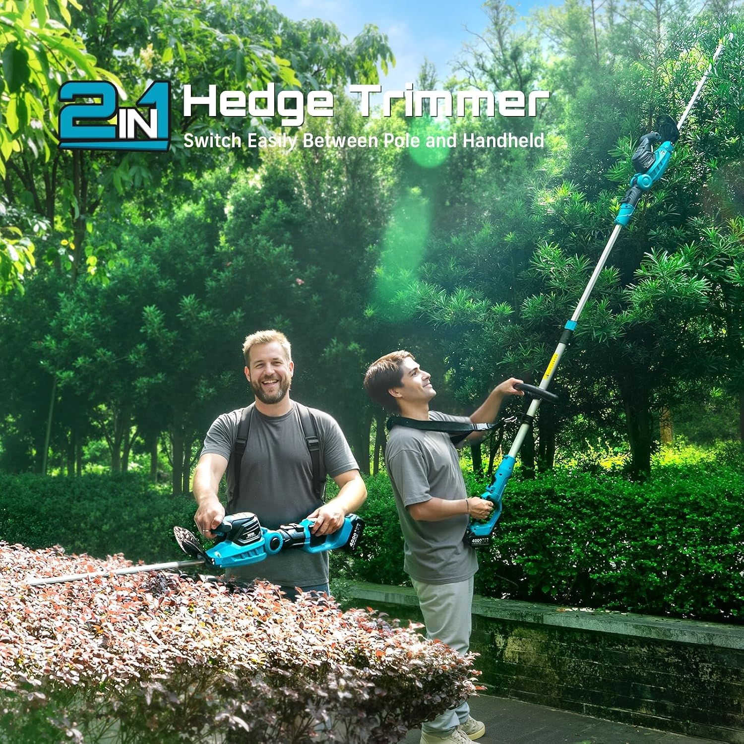 مقص سياج لاسلكي 20 فولت 2 في 1 - مراجعة Cordless Hedge Trimmer Pole 2 In 1 وسعره