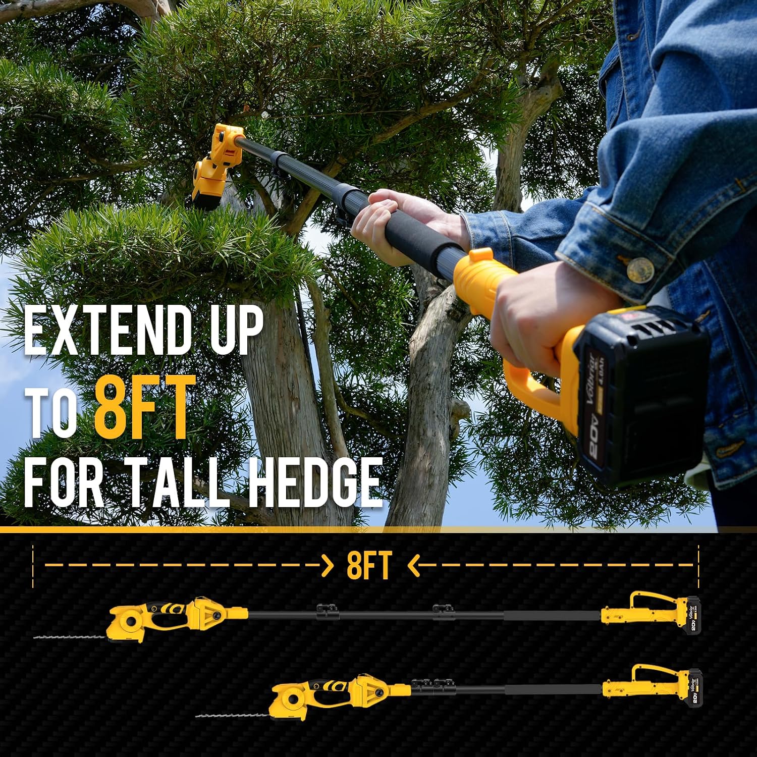 مقص سياج وعشب لاسلكي 2 في 1، ب - مراجعة Cordless Hedge Trimmer Pole 2 In 1 وسعره