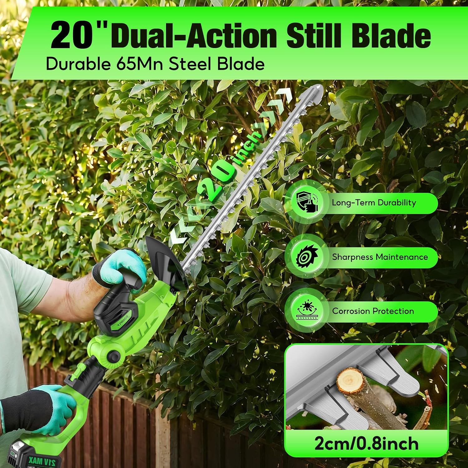 مقص تقليم الشجيرات اللاسلكي، 2 - مراجعة Cordless Hedge Trimmer Pole 2 In 1 وسعره