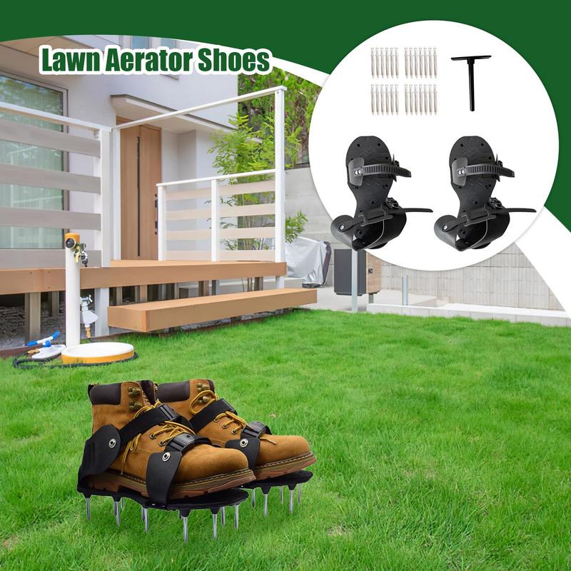أحذية مهوية العشب أحذية شديدة  - مراجعة Lawn Aerator Shoes Spikes Heavy Duty وسعره