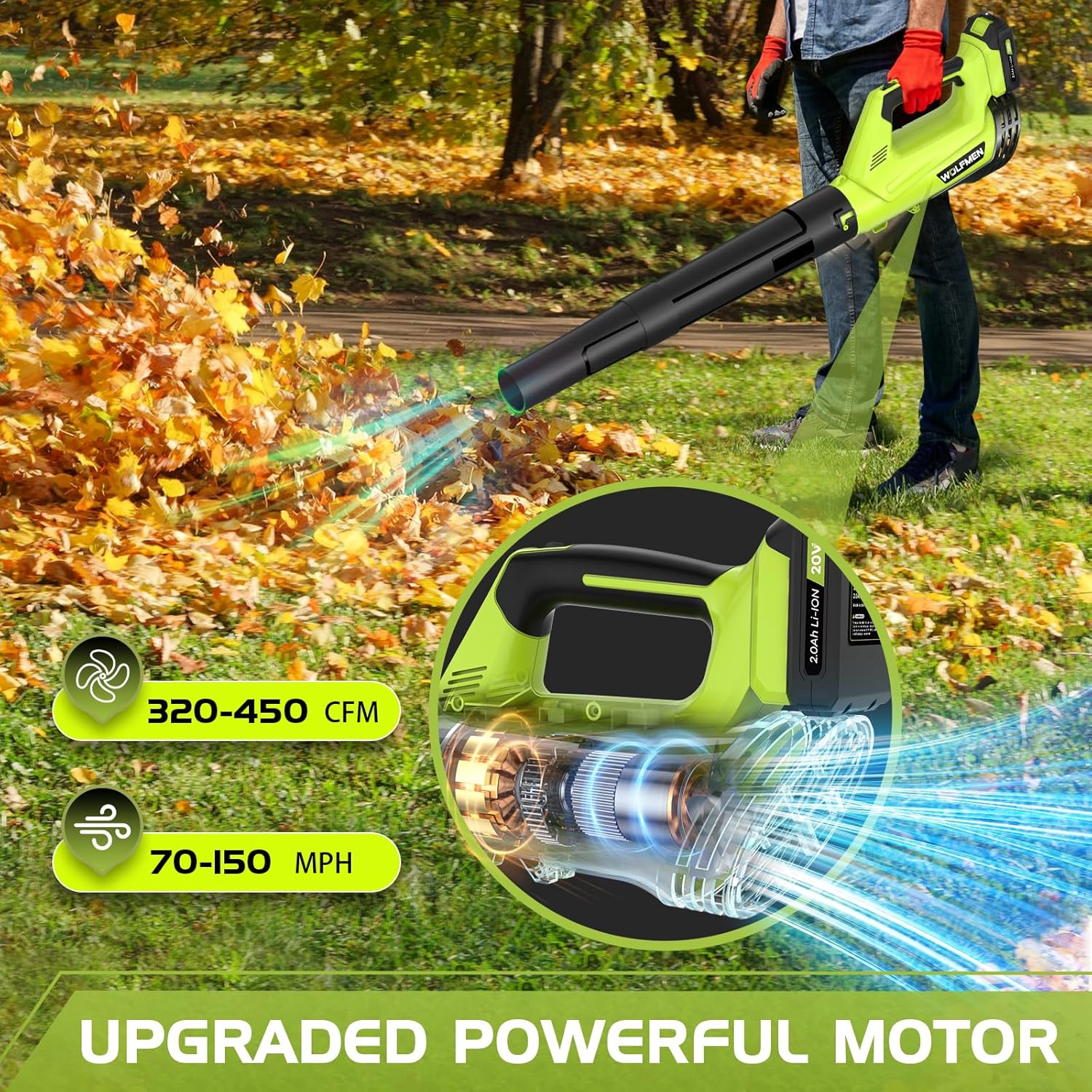 منفاخ أوراق كهربائي لاسلكي، خف - مراجعة Cordless Leaf Blower Brushless 20V وسعره