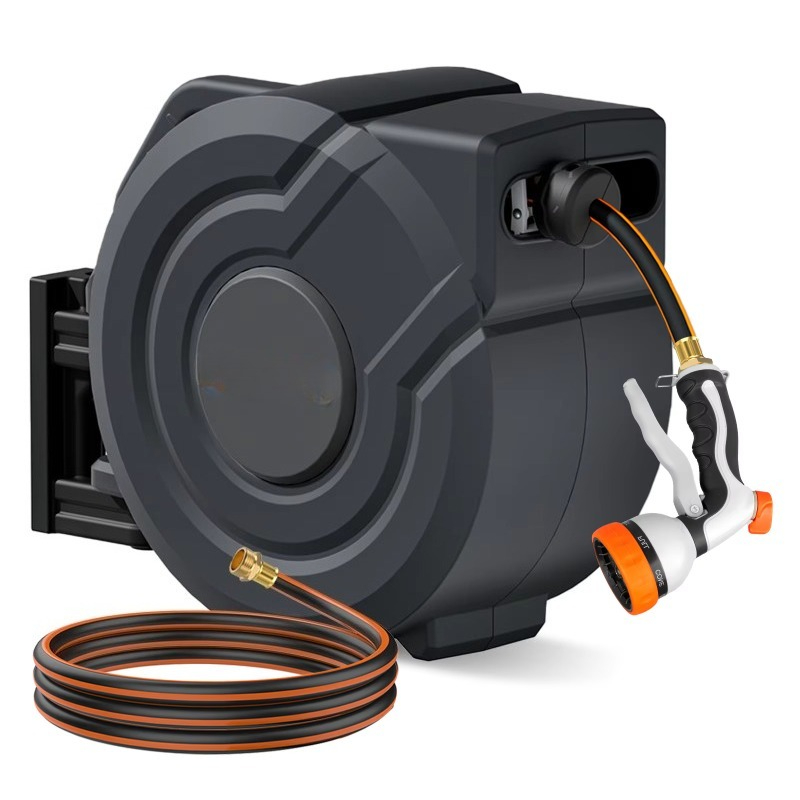 بكرة خرطوم حديقة معدنية قابلة  - مراجعة Garden Hose Reel Automatic Retractable 30M وسعره