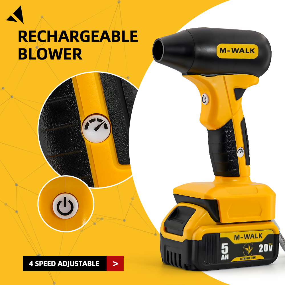 منفاخ كهربائي M-WALK بسرعة 130 - مراجعة Cordless Leaf Blower Brushless 20V وسعره