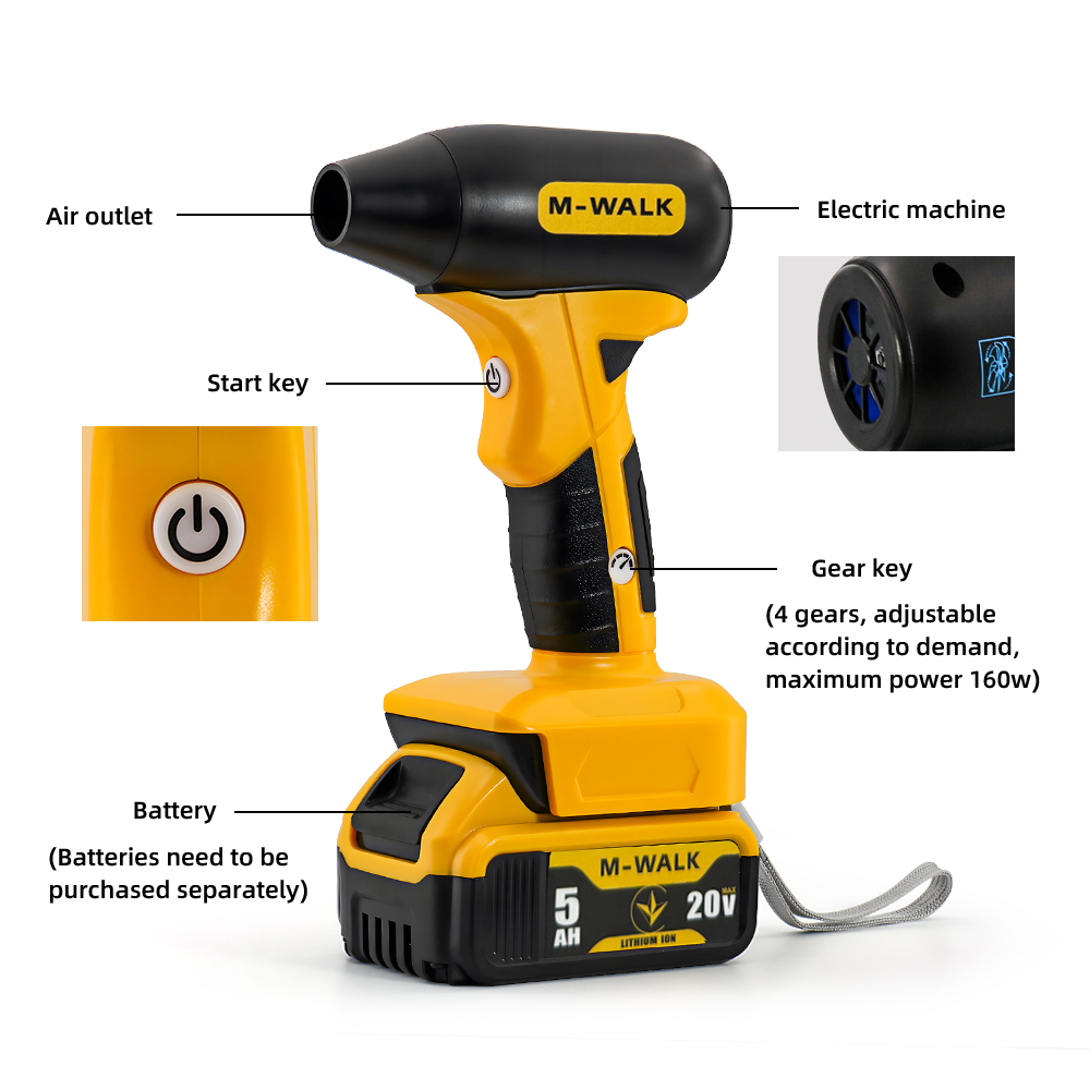 منفاخ كهربائي M-WALK بسرعة 130 - مراجعة Cordless Leaf Blower Brushless 20V وسعره