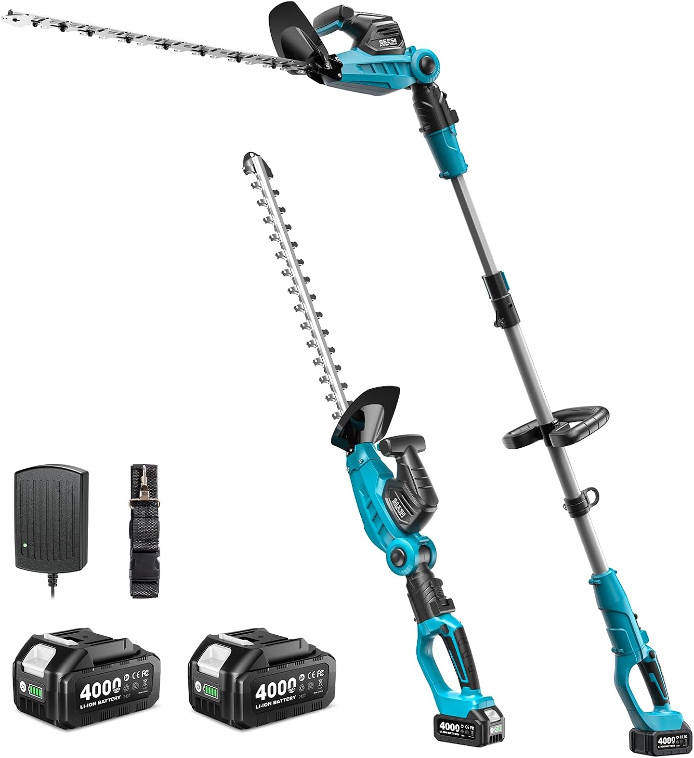 مقص أشجار متعدد الاستخدامات (2 - مراجعة Cordless Hedge Trimmer Pole 2 In 1 وسعره